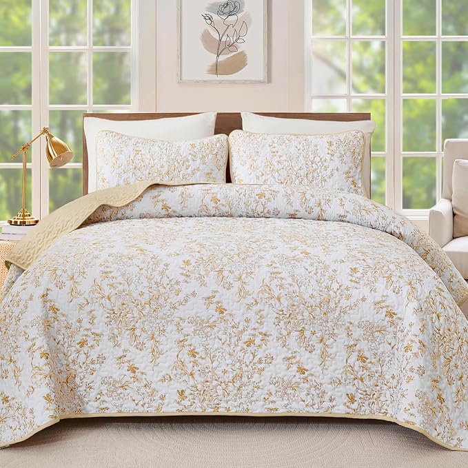WONGS BEDDING Quilt King Size, Botanical Quilt by WONGSBEDDING