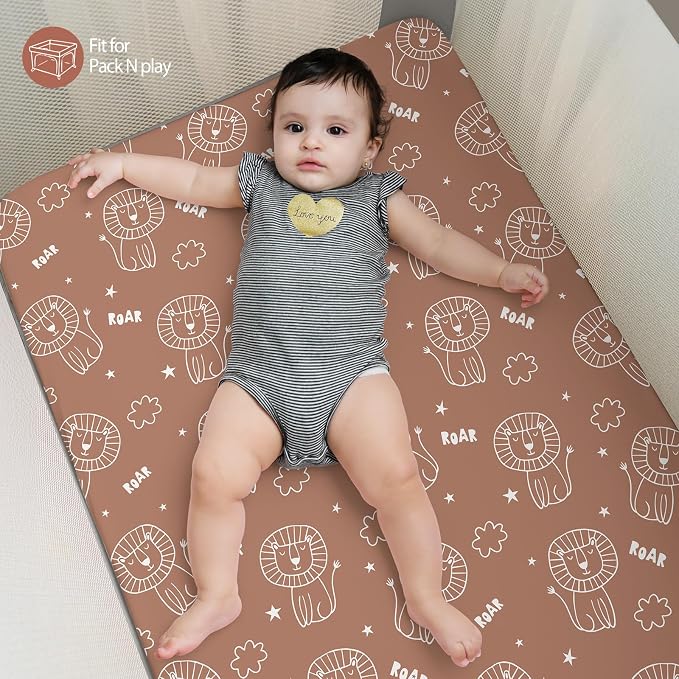 Baby Mini Crib Sheets Boy, Portable 38”x26” Pack and Play Sheets Fitted - Image 6