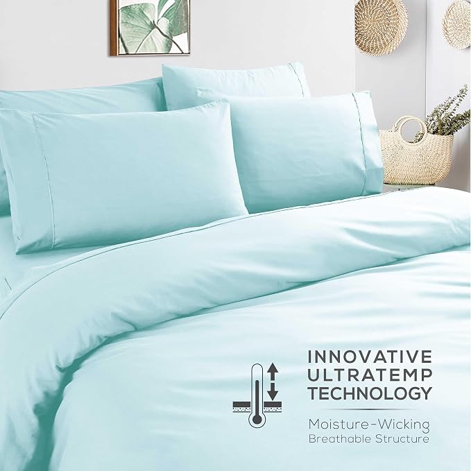 Mueller Ultratemp Bed Sheets Set, Super Soft 1800, 6 Piece California King - Image 6