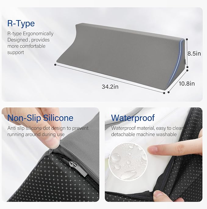 Fanwer 34.2in Wedge Pillow for Sleeping, Bed Wedge Pillows for After Surgery - Image 6