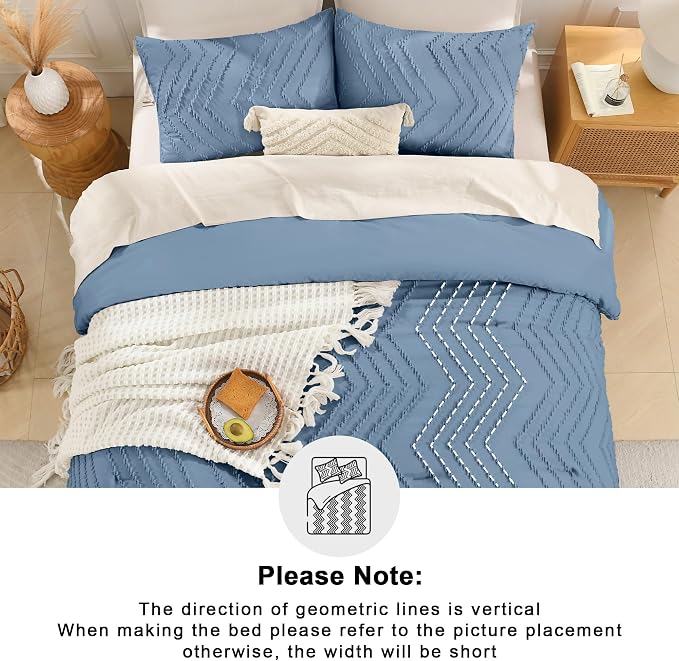 Andency Greyish Blue Twin/Twin XL Comforter Set, Twin Bed Comforter - Image 5