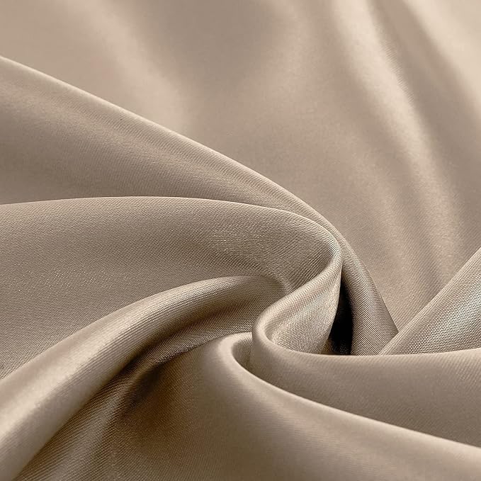 Homiest Taupe Satin Fitted Sheet King Size, Deep Pocket, Luxury & Ultra Soft - Image 5
