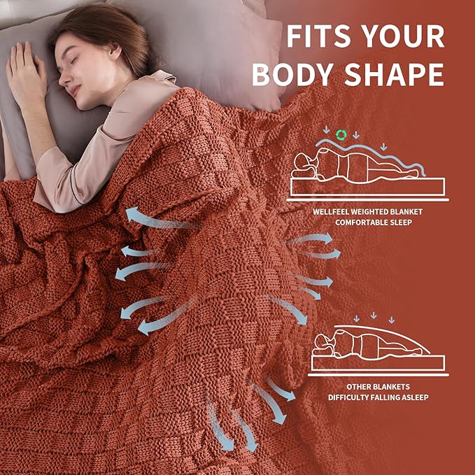 Knitted Weighted Blanket Adult, No Beads Heavy Blanket 60” x 80'' 17lbs - Image 3