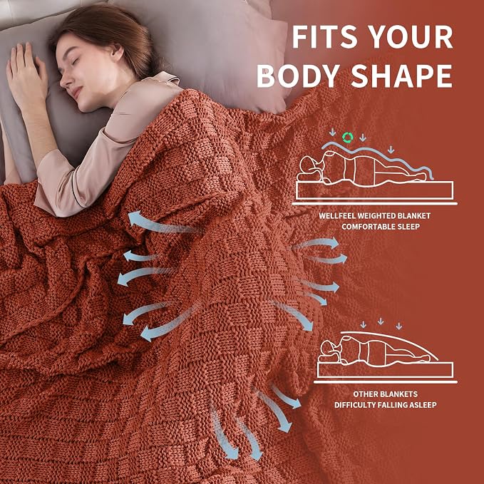 Knitted Weighted Blanket Adults, No Beads Heavy Blanket 40” x 60'' 7lbs - Image 3