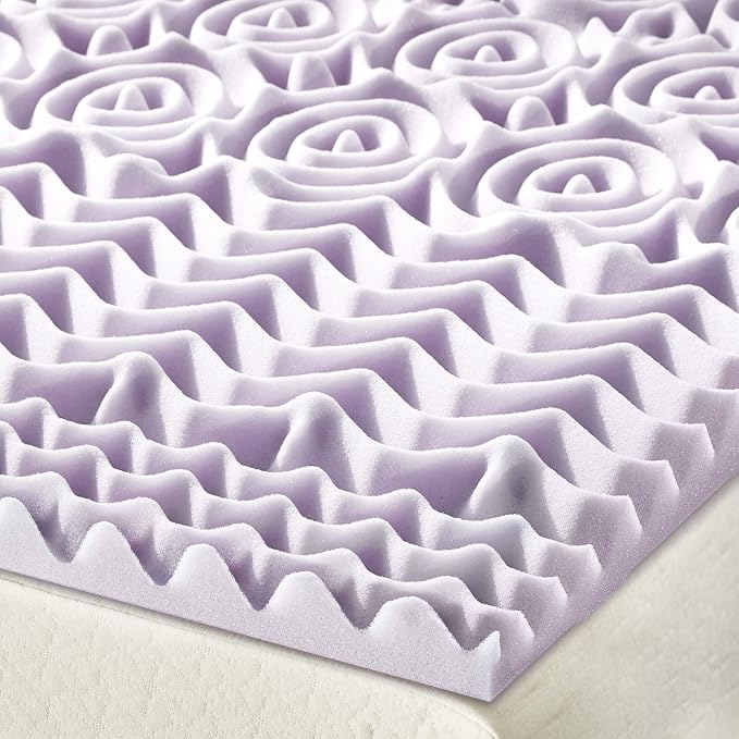 Mellow 1.5 Inch 5-Zone Memory Foam Mattress Topper, Soothing Lavender Infusion - Image 6