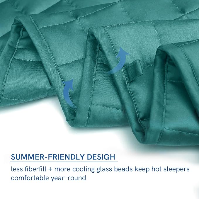 YnM Cooling Weighted Blanket for Adults, 12lbs Heavy Bed Throw for One Person - Image 4