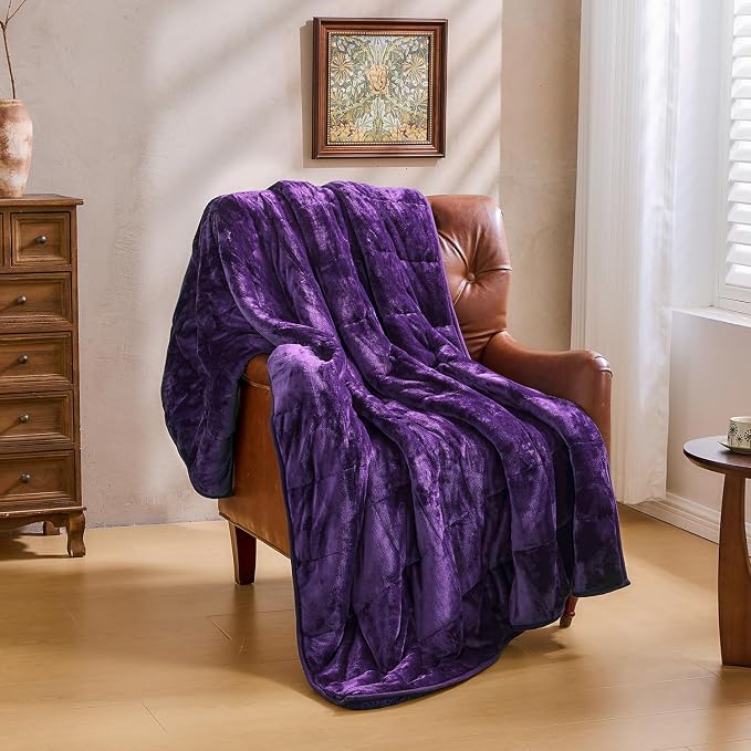 Super Fuzzy Soft Sherpa Fleece Weighted Blankets, 15 lbs Dual Sided Fluffy - Image 7