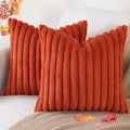 Pallene Faux Fur Plush Fall Throw Pillow Covers 26x26 Set of 2, Luxury Soft by PALLENE