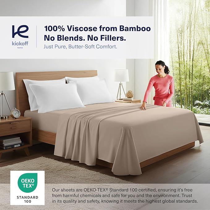 Kickoff Viscose Bamboo Pillowcase, 100% Organic Hidden Zippered Viscose Bamboo - Image 2