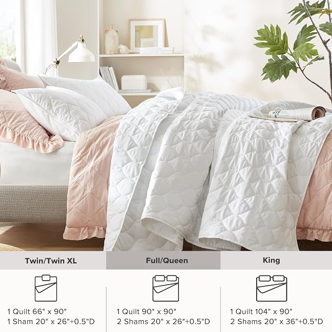 Comfort Spaces Queen Quilt Set Modern Reversible Ogee Coverlet Queen Bedding - Image 7