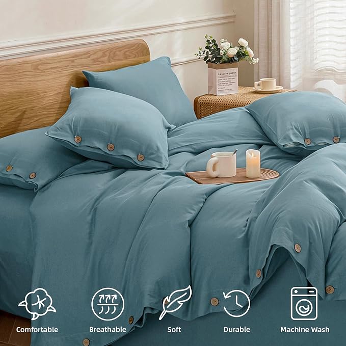 JELLYMONI Cotton Duvet Cover Cal King Size - Image 4