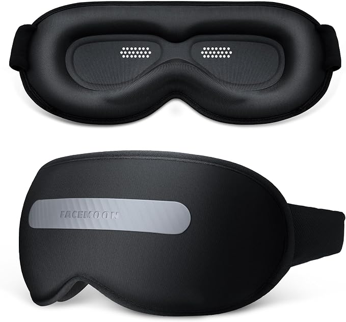 See-Through Sleep Mask with Removable Blackout Strip, Peek-a-Boo Window by FACEMOON