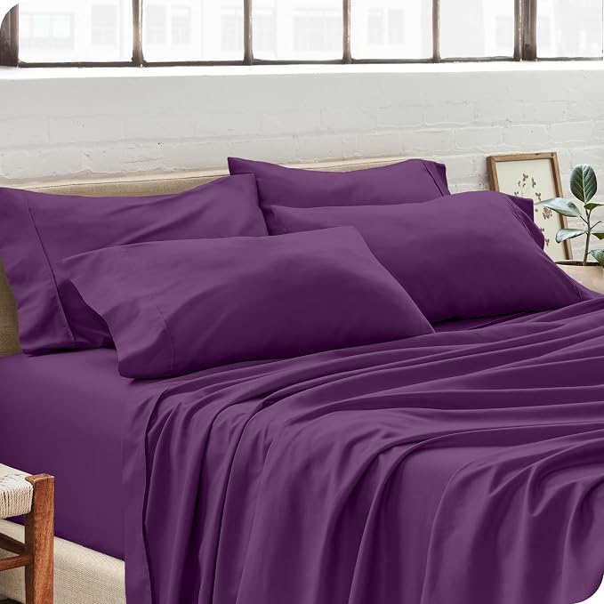 Bare Home Microfiber Plum King Pillowcases - Image 2