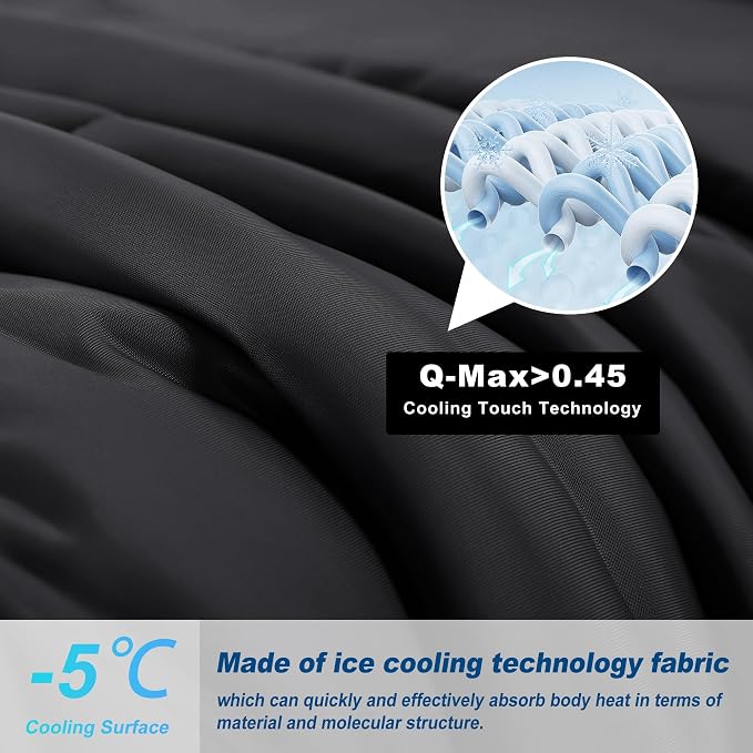 Cooling Comforter Queen Size, Double-Sided Cold Tech Fabric Quilted Bed - Image 2