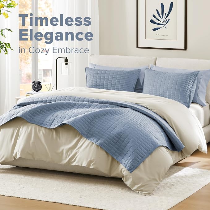 Comfort Spaces Kienna Quilt Set- Double Sided Stitching Design Summer Blanket - Image 2
