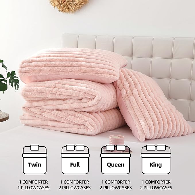 Smoofy Fluffy Queen Size Comforter Set 3 Pieces - Image 7