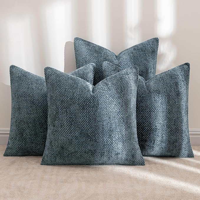 MIULEE Pack of 4 Couch Throw Pillow Covers 20x20 Inch Navy Blue Soft Decorative - Image 2