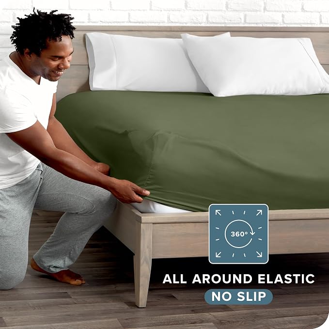 Bare Home Fitted Bottom Sheet Short Queen Size - Image 3