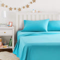 Amazon Basics Kid's Breathable Soft Microfiber 4-Piece Sheet Set, Bright Aqua by AmazonBasics