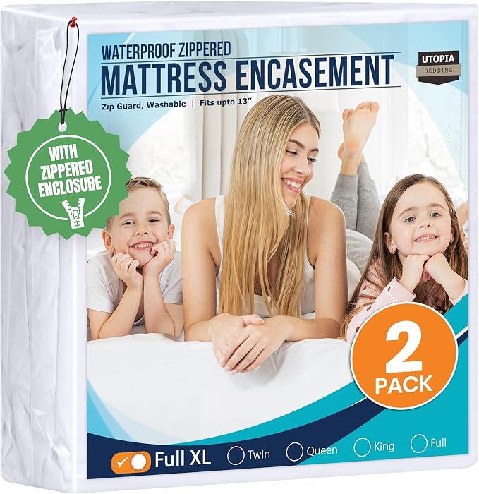 Utopia Bedding Mattress Protector Zippered Full XL Size, 100% Waterproof Bed by UTOPIABEDDING