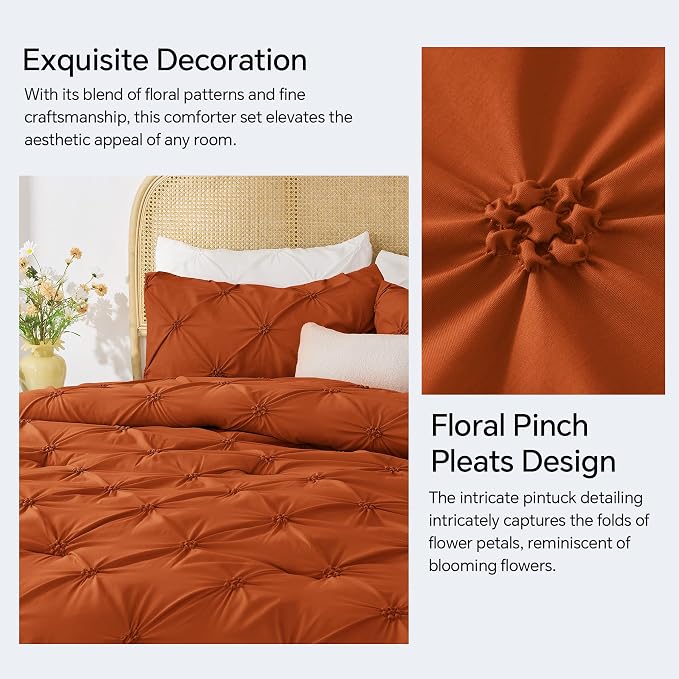 BEDELITE Burnt Orange King Size Comforter Set - Image 4