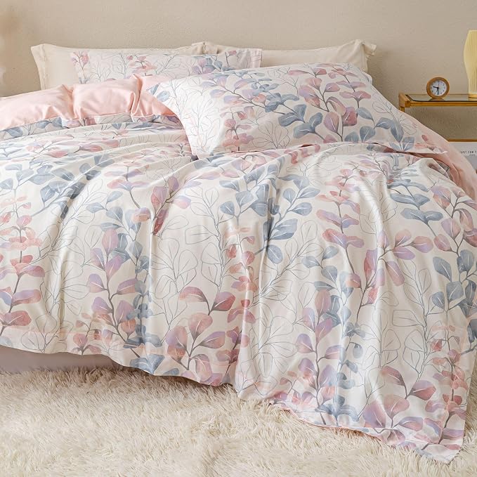 OAITE Duvet Cover Set Twin Size Floral Pattern Ultra Soft 100% Cotton Duvet by OAITE