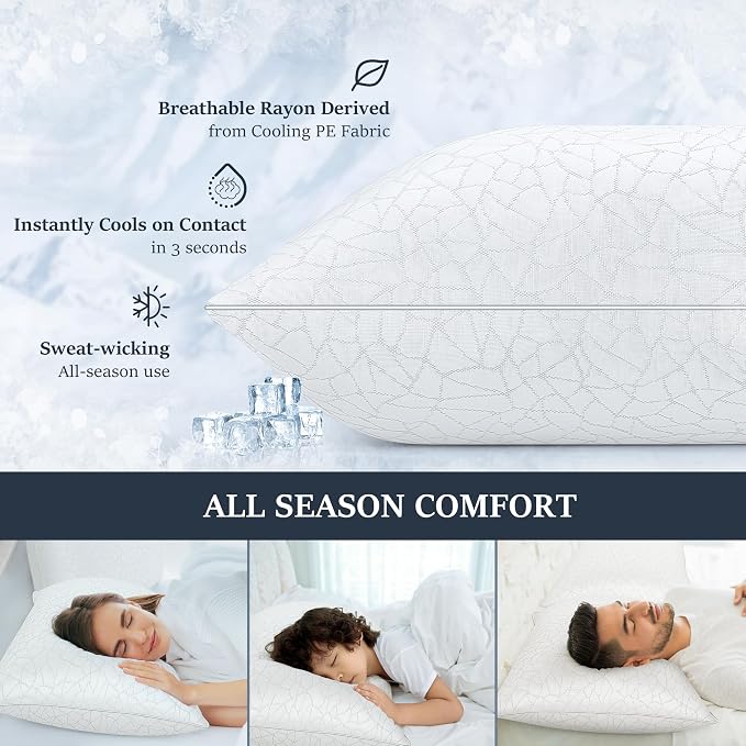COZSINOOR Standard Size Cooling Bed Pillows - Image 3