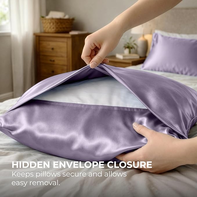 Pure Bedding Satin Pillowcase 2 Pack - Image 7