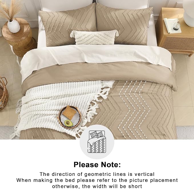 Andency Taupe Twin/Twin XL Comforter Set, Twin Bed Comforter - Image 5