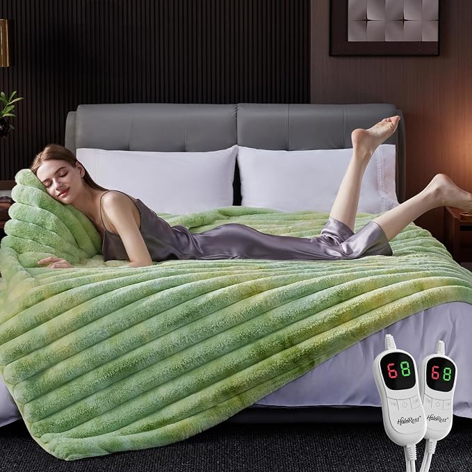 Heated Throw Blanket, Faux Fur Cozy Heating Blanket - Image 5