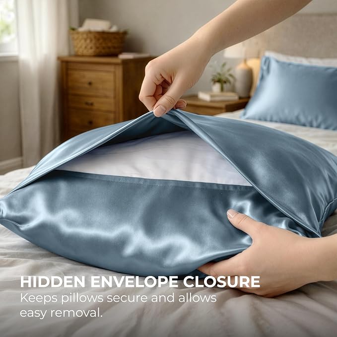 Pure Bedding Satin Pillowcase 2 Pack - Image 7