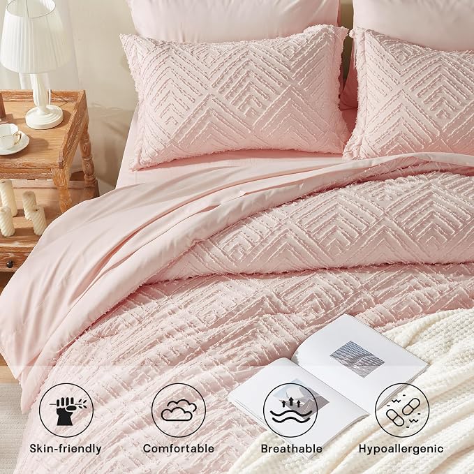 Zzlpp Twin Comforter Set 5 Pieces, All Season Boho Bedding Sets - Image 4