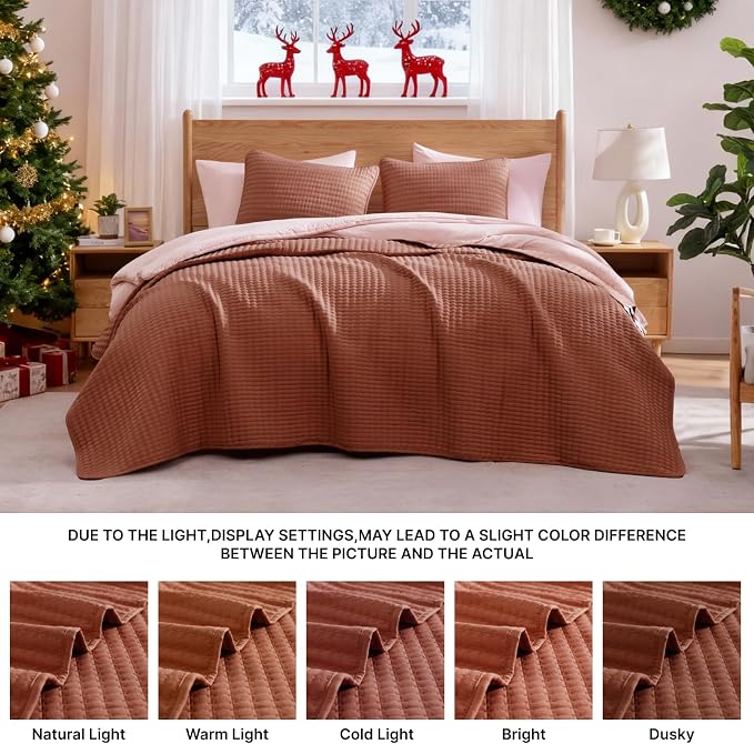 WRENSONGE King Size Quilt-3 Pieces Lightweight Autumn Leaf Fall King Quilt - Image 7