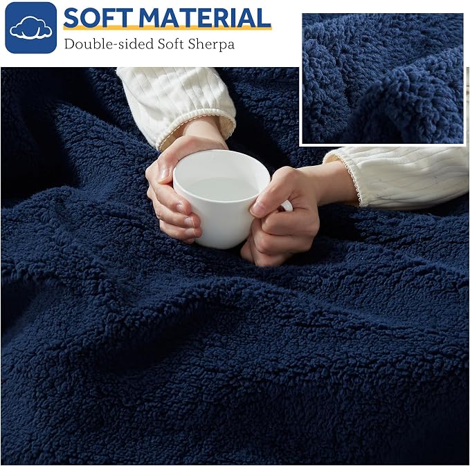 Sealy Electric Blanket Heated Throw 50"x60" Soft Double Sherpa Super Cozy - Image 5