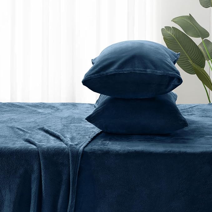 BEDELITE Flannel Sheets Full Size Navy - Image 7