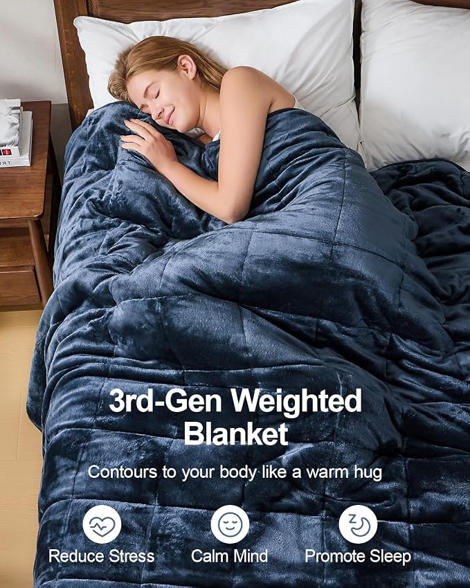 Super Fuzzy Soft Sherpa Fleece Weighted Blanket, 15 lbs Dual Sided Fluffy Heavy - Image 2