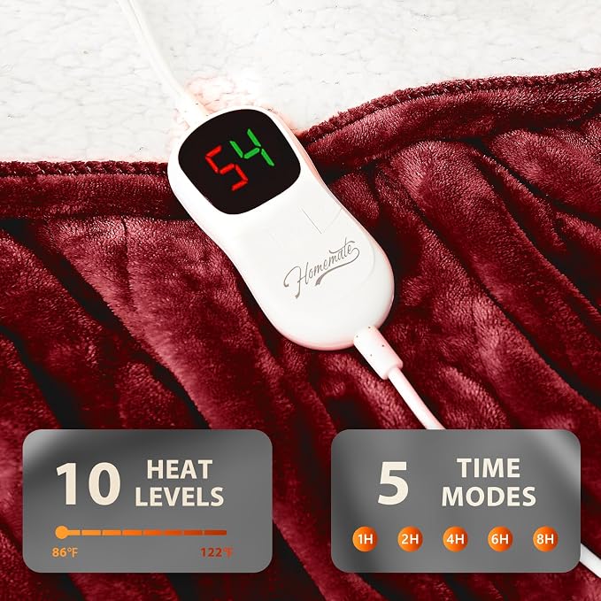 Homemate Electric Heated Blanket Full - Image 4