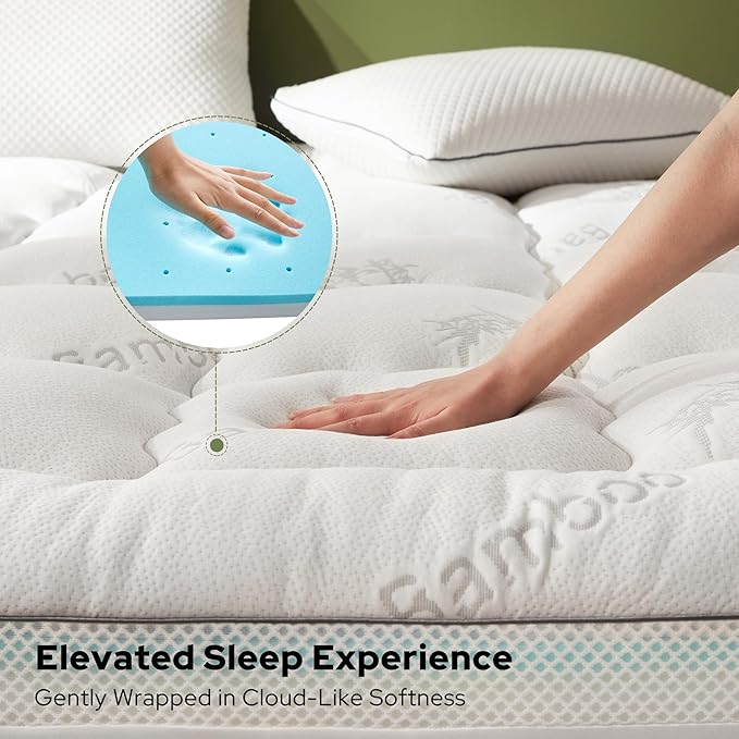 BEDLORE 4 Inch Memory Foam Mattress Topper Twin XL, 2-in-1 Dual Layer Design - Image 4