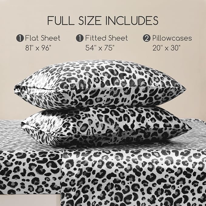 MR&HM Satin Sheets with Elastic Corner Straps, Full Size Sheets Set - Image 7