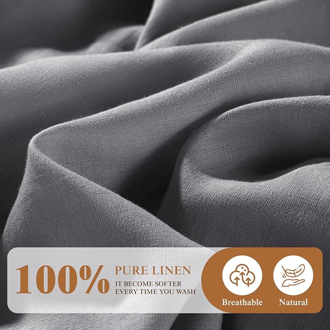 SONORO KATE 100% French Linen Fitted Sheet - Image 2