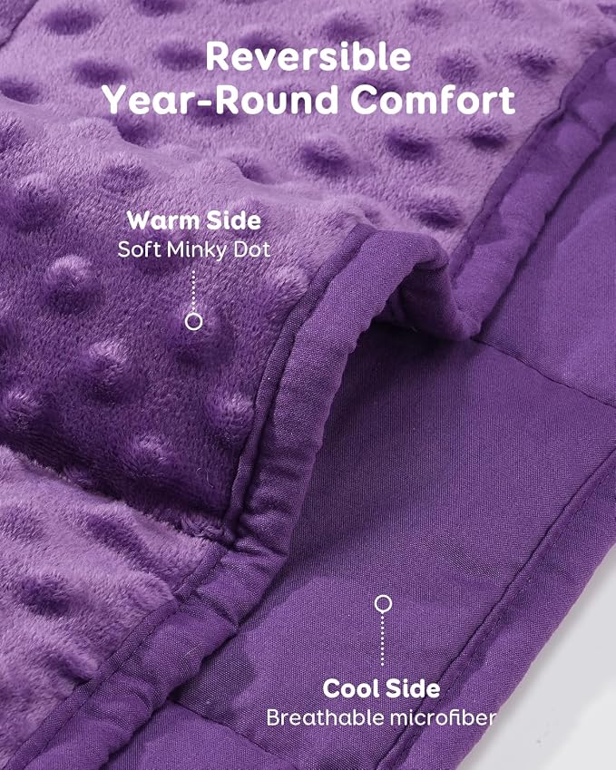 Kivik 20 lbs Weighted Blanket for Adults, Minky Dot Cooling Heavy Blankets Throw - Image 3