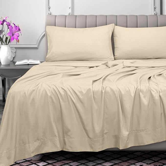 Royale Linens 300 Thread Count 100% Long Staple Combed Cotton Flat Sheet - Image 2