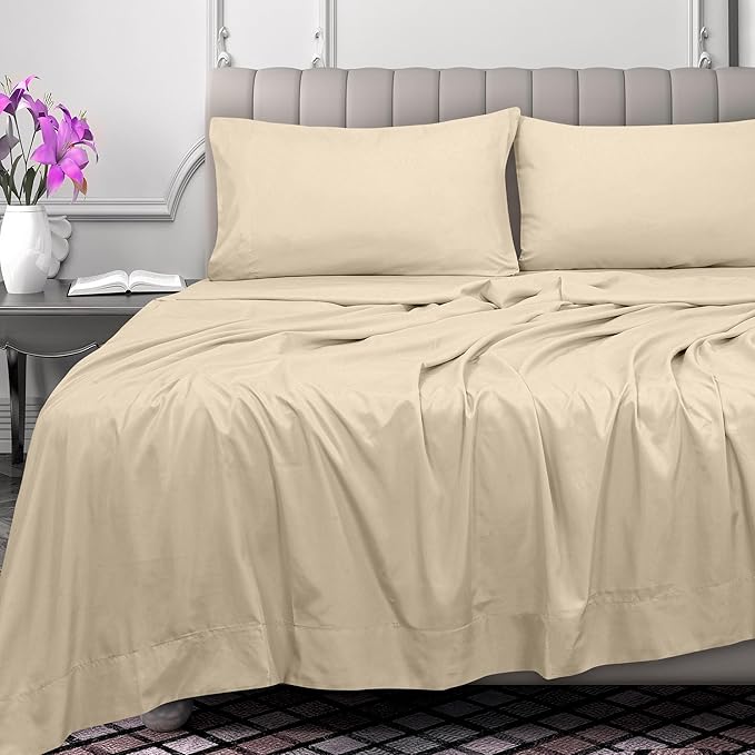 Royale Linens 300 Thread Count 100% Long Staple Combed Cotton Flat Sheet - Image 2