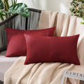 MIULEE Pack of 2 Decorative Outdoor Solid Waterproof Throw Pillow Covers Faux by MIULEE