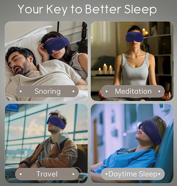 Sleep Mask with Headphones Bluetooth 5.4, TOPOINT 3D Eye Mask Blackout with - Image 9