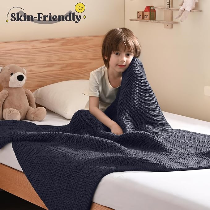 Guohaoi Knitted Weighted Blanket Kids No Beads Cooling Heavy Blanket, Home - Image 2