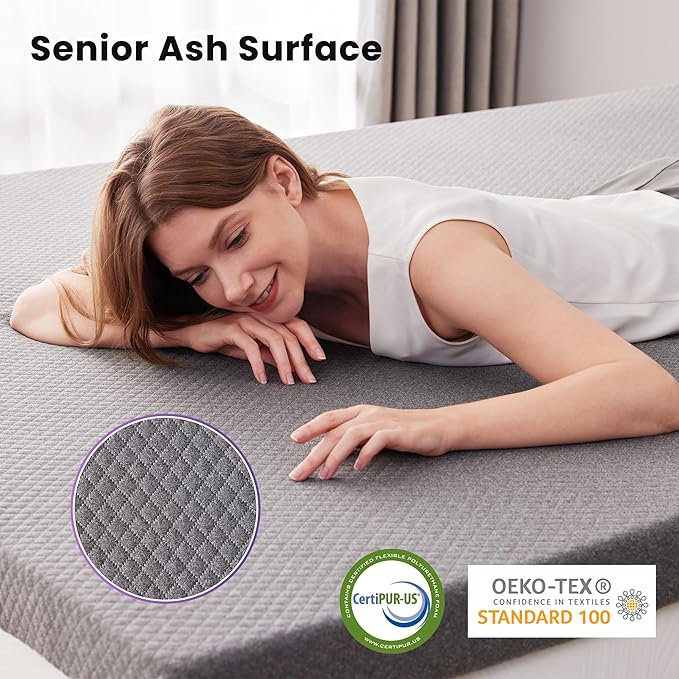SINWEEK 2 Inch Gel Memory Foam Mattress Topper Twin Size, Ventilated High - Image 3