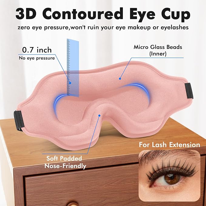 Weighted Eye Mask for Sleeping, 3D Contoured Sleep Mask Blackout - Image 4