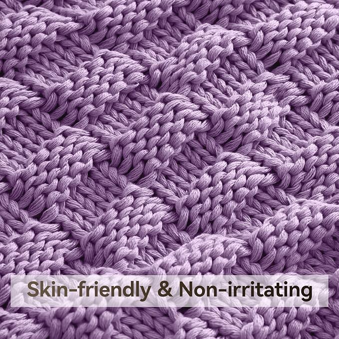 Knitted Weighted Blanket for Adult, No Beads Heavy Blanket 50” x 60'' 10lbs - Image 4