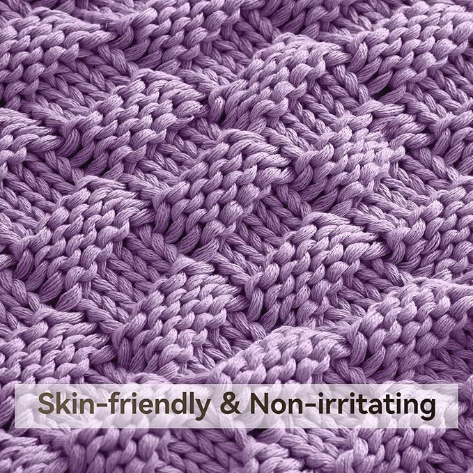 Knitted Weighted Blanket for Adult, No Beads Heavy Blanket 48” x 72'' 12lbs - Image 4